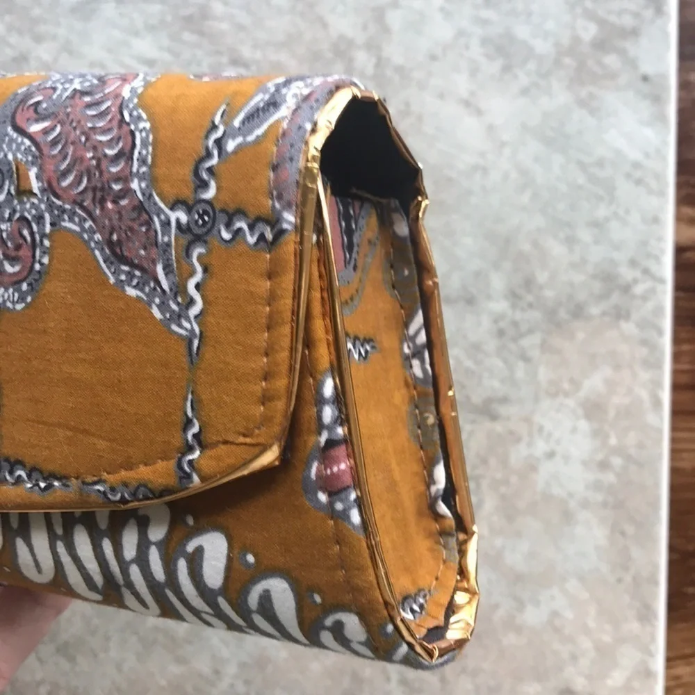 Handmade fabric clutch